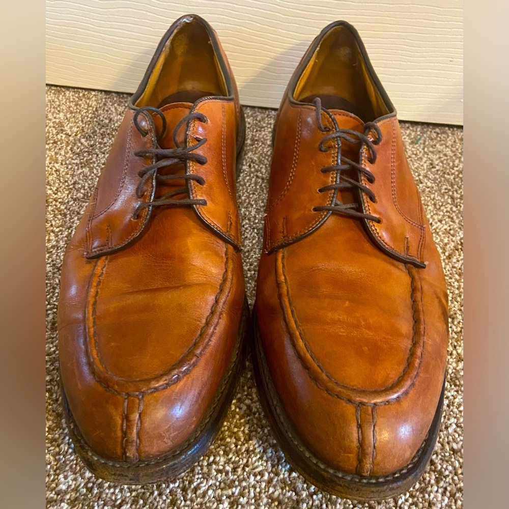 Allen Edmonds Men's Brown Leather Stockbridge Split Toe Blucher Derby Size 10D